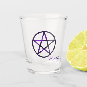 Vaso De Chupito Vidrio de Pentáculo Púrpura