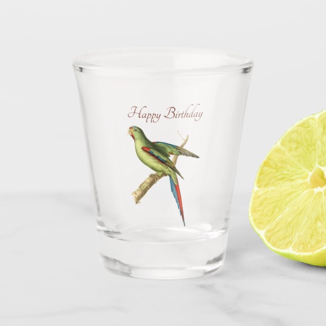 Vaso De Chupito Vidrio de perdigones rojo (Anverso)