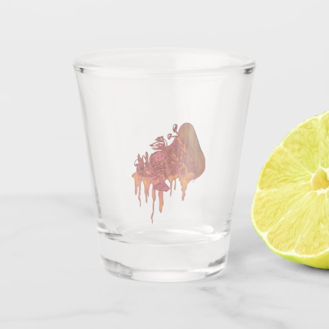 VASO DE CHUPITO VIDRIO DE PIZZA PINK (Anverso)