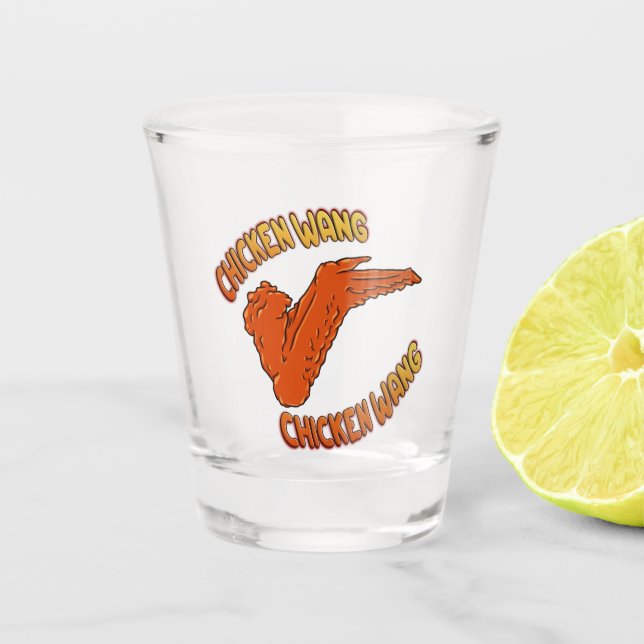 Vaso De Chupito Vidrio de pollo Wing Shot (Anverso)