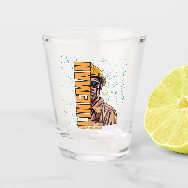 Vaso De Chupito Vidrio de Power Lineman Shot (Anverso)