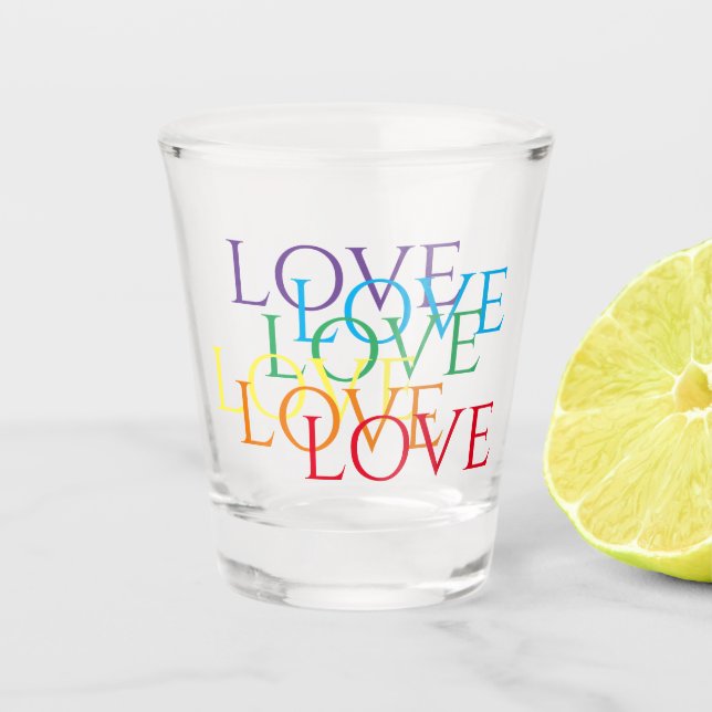 Vaso De Chupito Vidrio de RAINBOW LOVE Shot (Anverso)