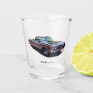 Vaso De Chupito Vidrio de Ranchero de 1970