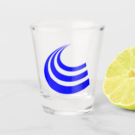 Vaso De Chupito Vidrio de Rótulo de flecha azul - Diseño de vector
