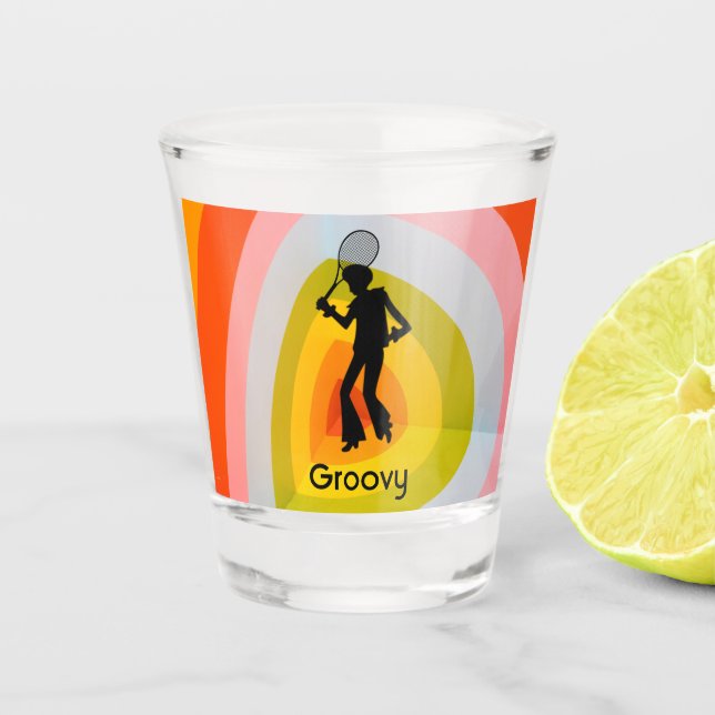 Vaso De Chupito Vidrio de tenis Groovy Disco (Anverso)