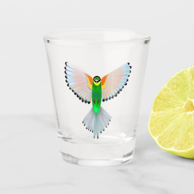 Vaso De Chupito Vidrio de tiro aéreo para aves (Anverso)