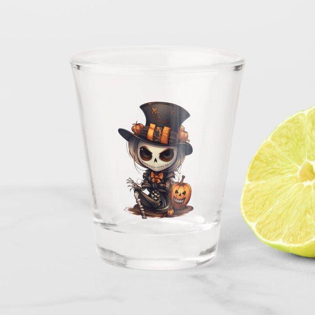 Vaso De Chupito Vidrio de tiro al esqueleto de Steampunk (Anverso)