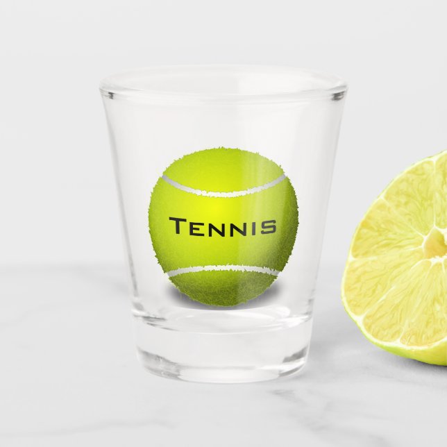 Vaso De Chupito Vidrio de tiro de diseño de tenis (Anverso)