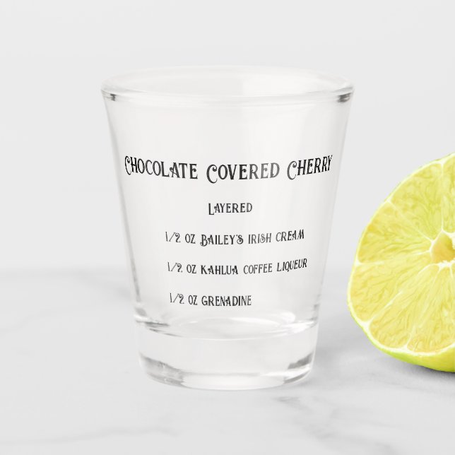 Vaso De Chupito Vidrio de tiro de novedad de cerezo cubierto de ch (Anverso)