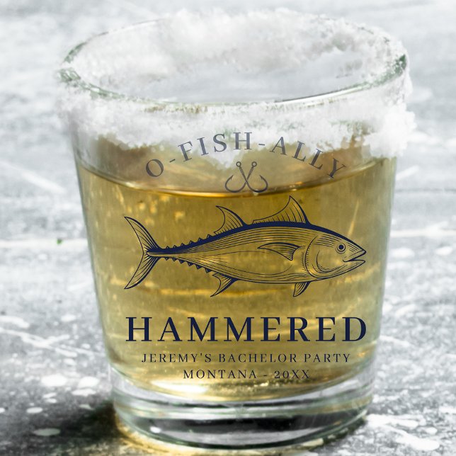 Vaso De Chupito Vidrio de tiro de pesca de escuadrón de soltero (Subido por el creador)