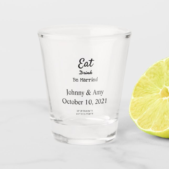 Vaso De Chupito Vidrio de tiro del favorito de la boda (Anverso)