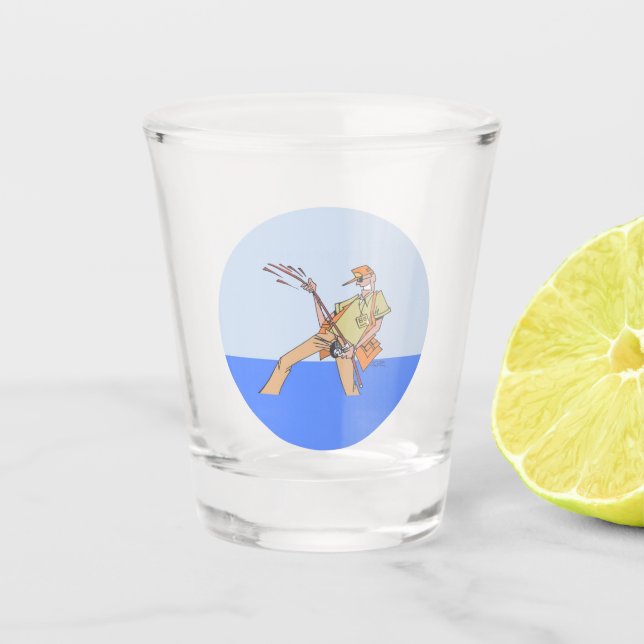 Vaso De Chupito Vidrio de tiro del pescador (Anverso)