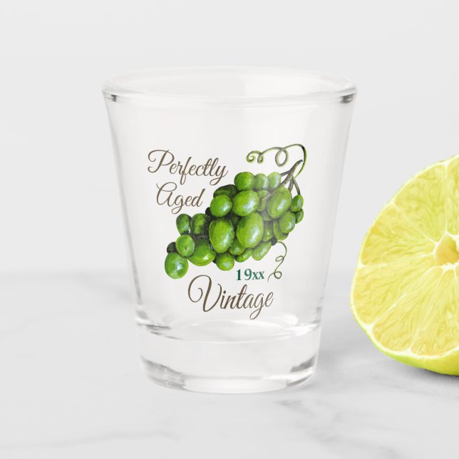 Vaso De Chupito Vidrio de uvas disparadas (Anverso)