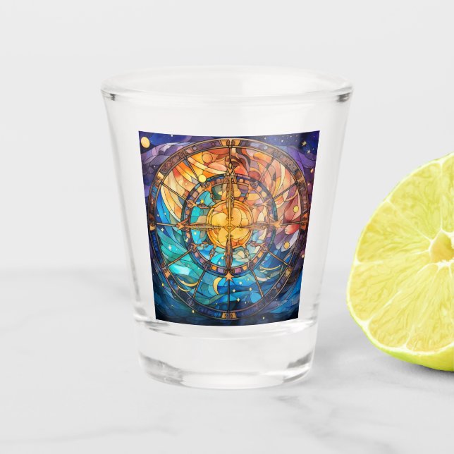 Vaso De Chupito Vidrio de vidrio templado celestial (Anverso)