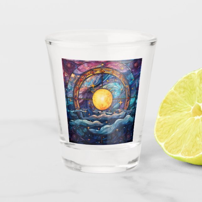 Vaso De Chupito Vidrio de vidrio templado celestial (Anverso)