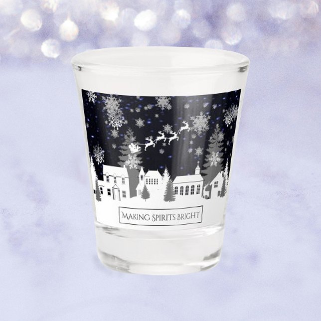 Vaso De Chupito Vidrio de Village Shot para navidades (Christmas Village Holiday Shot Glass)