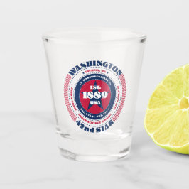 Vaso De Chupito Vidrio de Washington 42nd Star Patriotic Shot