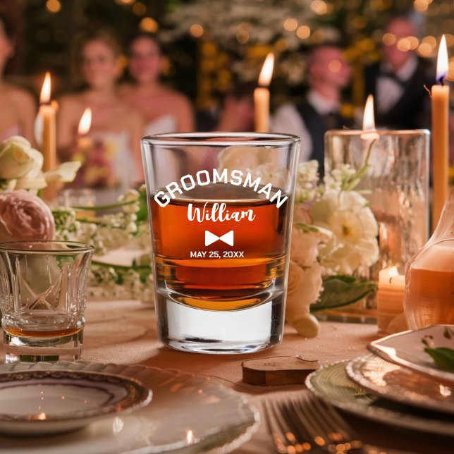 Vaso De Chupito Vidrio de whisky Groomsman personalizado (Subido por el creador)
