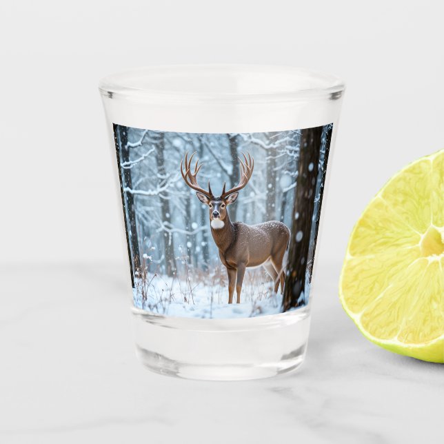 Vaso De Chupito Vidrio de Winter Buck Shot (Anverso)