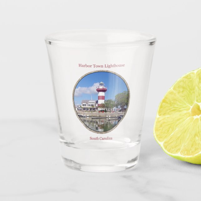 Vaso De Chupito Vidrio del faro de Harbour Town (Anverso)