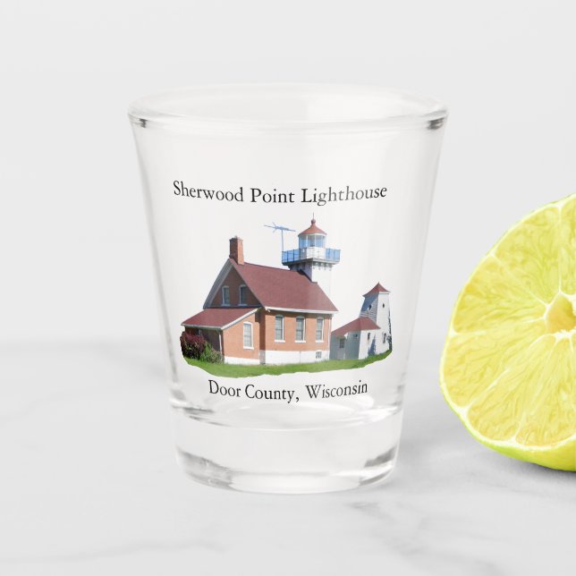 Vaso De Chupito Vidrio del faro de Sherwood Point (Anverso)