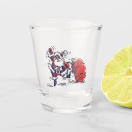 Vaso De Chupito Vidrio enojado de Santa Claus