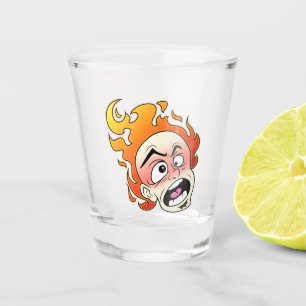 Vaso De Chupito Vidrio escovillélico de la cabeza de fuego