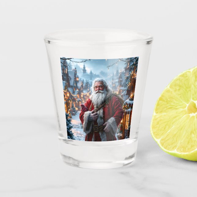 Vaso De Chupito Vidrio espumado de Santa Shot (Anverso)