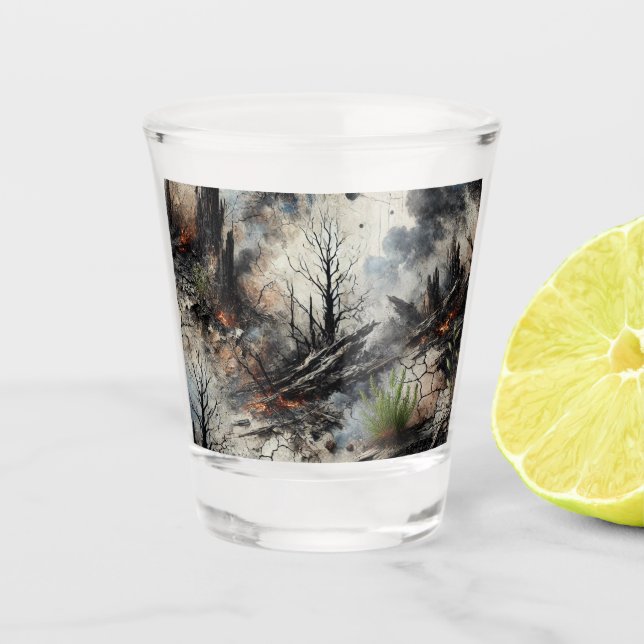 Vaso De Chupito Vidrio estético oscuro para barras góticas (Anverso)