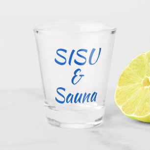 Vaso De Chupito Vidrio finlandés SISU y Sauna (Conjunto de 2)