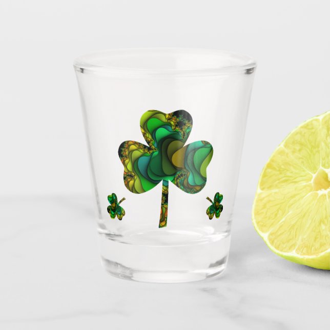 Vaso De Chupito Vidrio Fractal Clover Shot (Anverso)