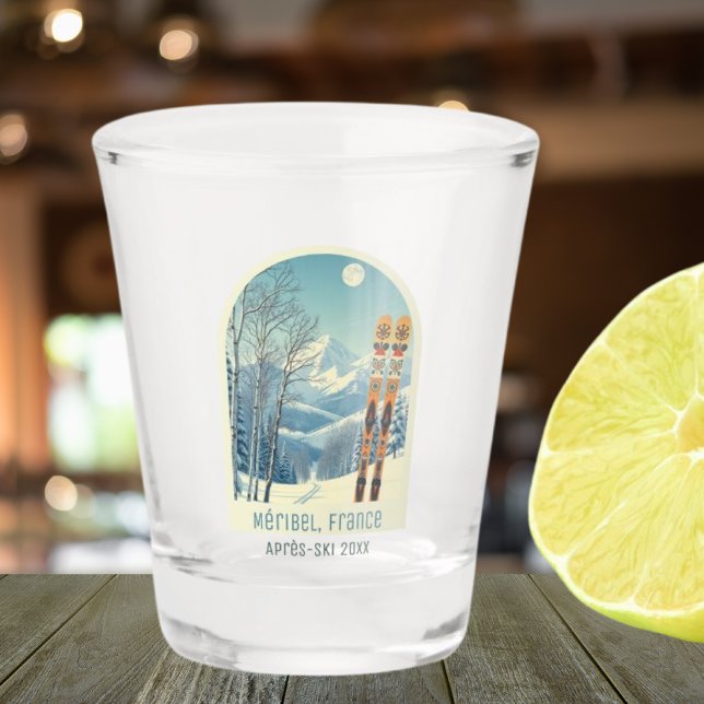 Vaso De Chupito Vidrio grabado para las pistas de esquí de Méribel (Subido por el creador)