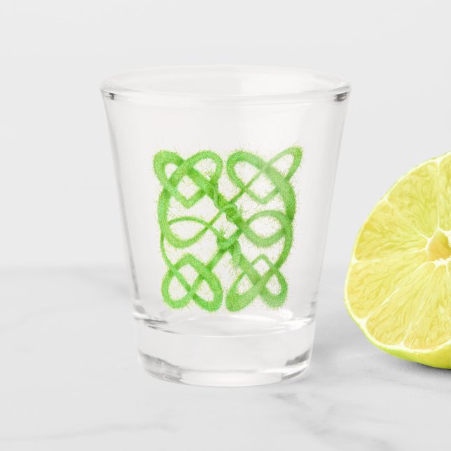 Vaso De Chupito Vidrio GREEN CELTIC KNOT Shot (Anverso)