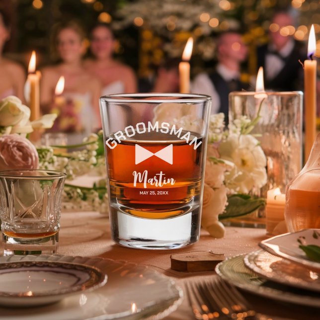Vaso De Chupito Vidrio Groomsman personalizado (Subido por el creador)