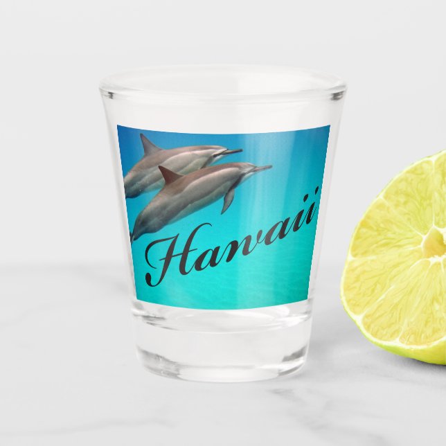 Vaso De Chupito Vidrio Hawaii Dolphin Shot (Anverso)