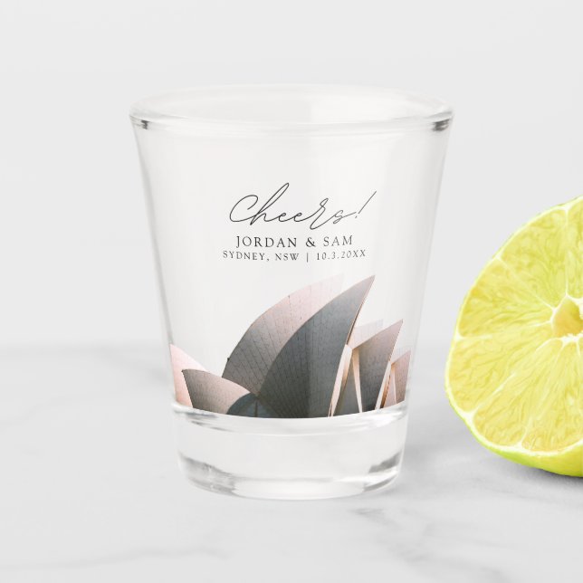 Vaso De Chupito Vidrio incendiado en la Casa de la Ópera de Sídney (Anverso)