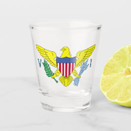 Vaso De Chupito Vidrio incendiario de bandera de las Islas Vírgene
