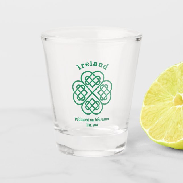 Vaso De Chupito Vidrio irlandés Shot, vidrio celta Shot (Anverso)