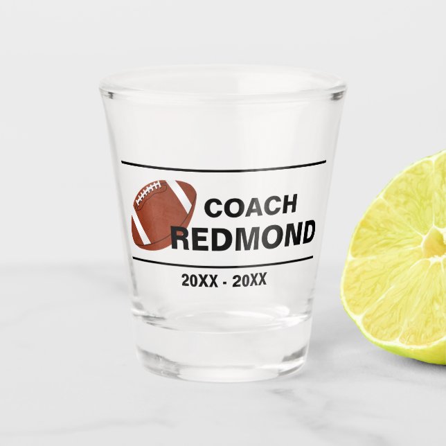 Vaso De Chupito Vidrio Keepsake del entrenador de fútbol (Anverso)