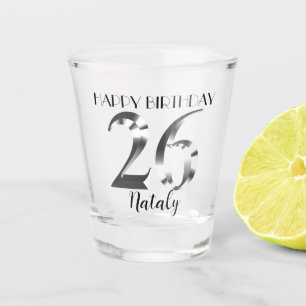 Vaso De Chupito Vidrio metálico de 26 años de plata