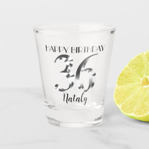 Vaso De Chupito Vidrio metálico de 36 años de plata