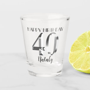 Vaso De Chupito Vidrio metálico de 40 años de plata