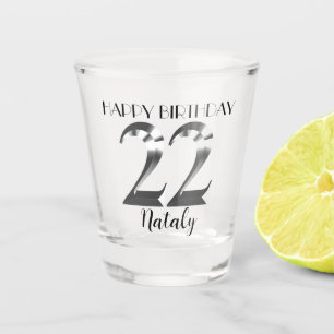 Vaso De Chupito Vidrio metálico de plata de 22 años