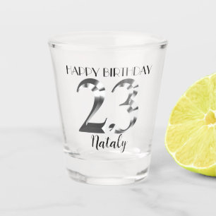 Vaso De Chupito Vidrio metálico de plata de 23 años