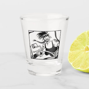 Vaso De Chupito Vidrio negro de Woman Biker