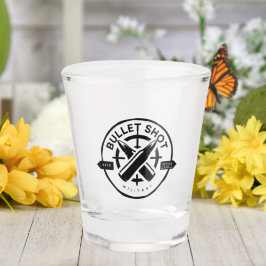 Vaso De Chupito Vidrio negro Minimalista de bala