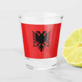 Vaso De Chupito Vidrio patriótico con bandera de Albania