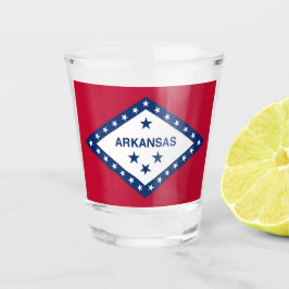 Vaso De Chupito Vidrio patriótico con bandera de Arkansas, Estados