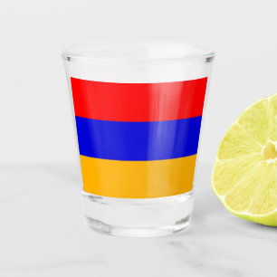 Vaso De Chupito Vidrio patriótico con bandera de Armenia