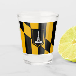 Vaso De Chupito Vidrio patriótico con bandera de Baltimore